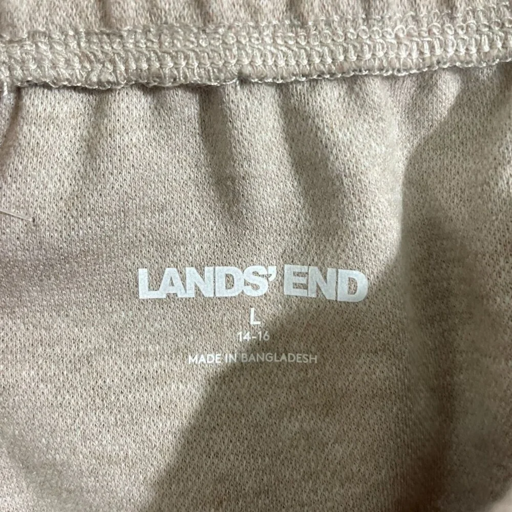 NWOT Lands' End Men's L Sport Knit Straight Leg Pants Beige Cotton Blend